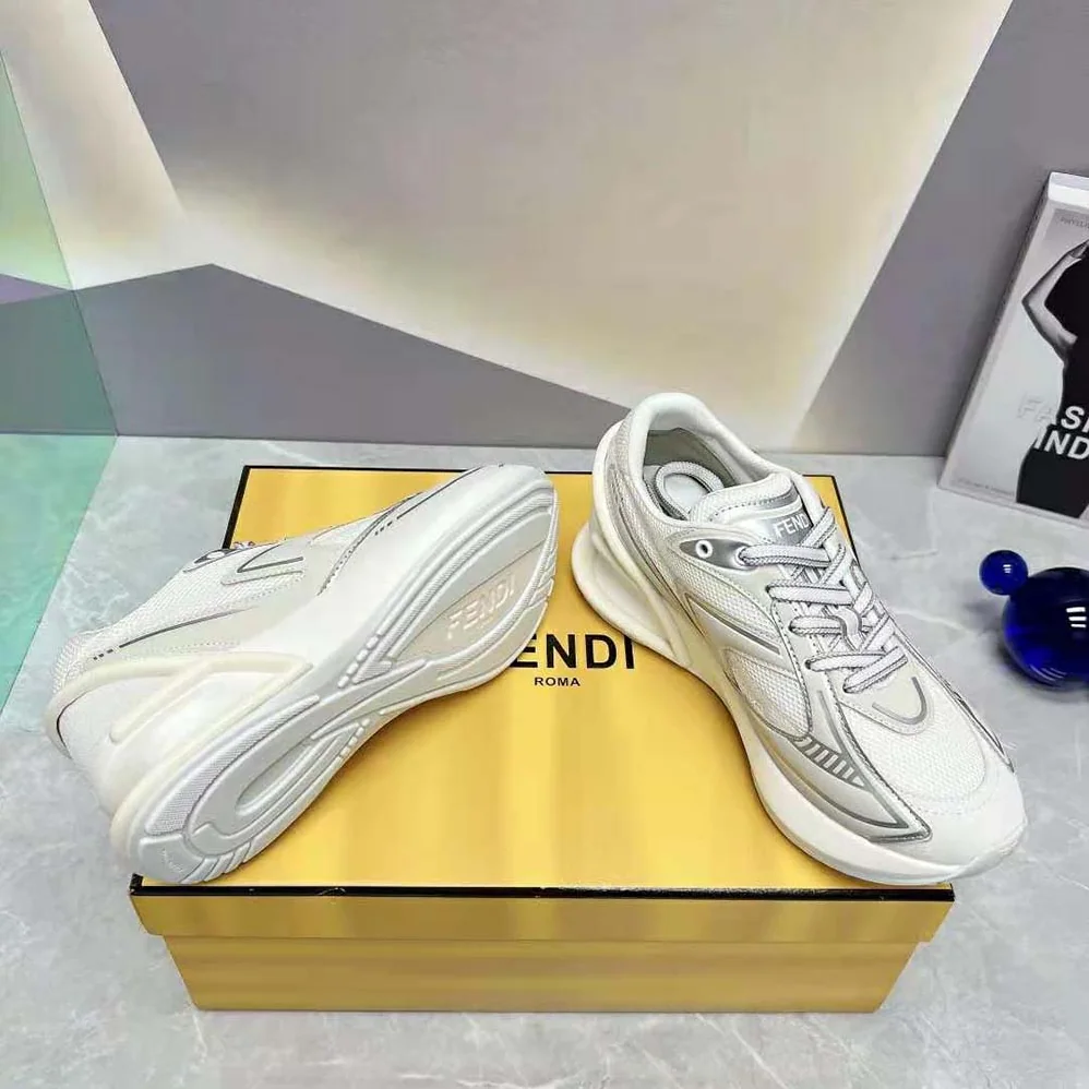 Fendi First 1 White Fabric Running Shoes for Women