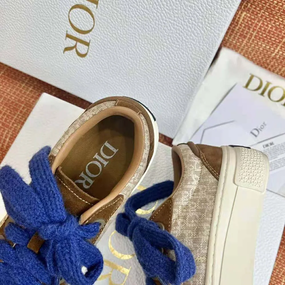 Dior B33 Sneaker Brown and Cream Dior Oblique Jacquard and Brown Suede for Men Dior B33 Sneaker Brown and Cream Dior Oblique Jacquard and Brown Suede for Men