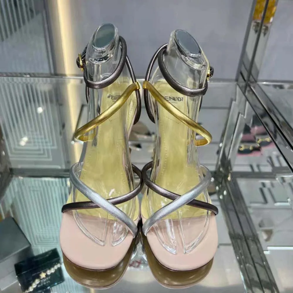 Fendi First Silver Nappa Leather High for Women in Heeled Sandals Fendi First Silver Nappa Leather High for Women in Heeled Sandals