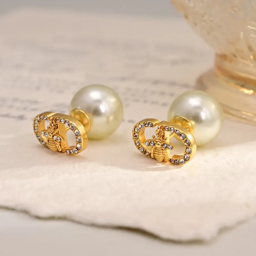 Dior Tribales Earrings Gold-Finish Metal with White Resin Pearls for Women Dior Tribales Earrings Gold-Finish Metal with White Resin Pearls for Women