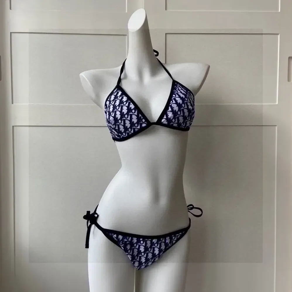 Dior Bikini Top / Bottom Blue Dior Oblique Technical Fabric for Women