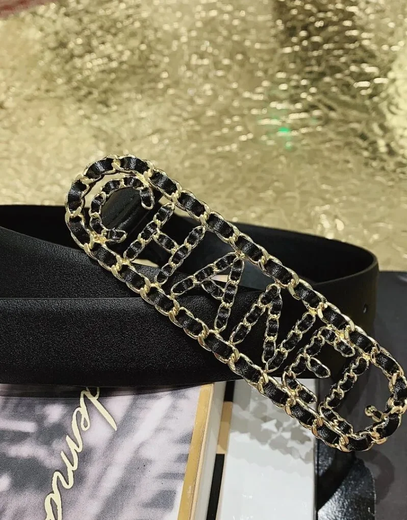 Chanel Vintage Chain Buckle Belt Black