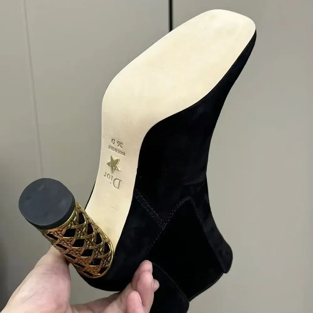 Dior Icon Heeled Ankle Boot Black Suede Goatskin for Women Dior Icon Heeled Ankle Boot Black Suede Goatskin for Women