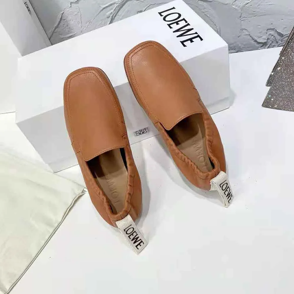 Loewe Elasticated Loafer in Calf for Women in Brown Loewe Elasticated Loafer in Calf for Women in Brown
