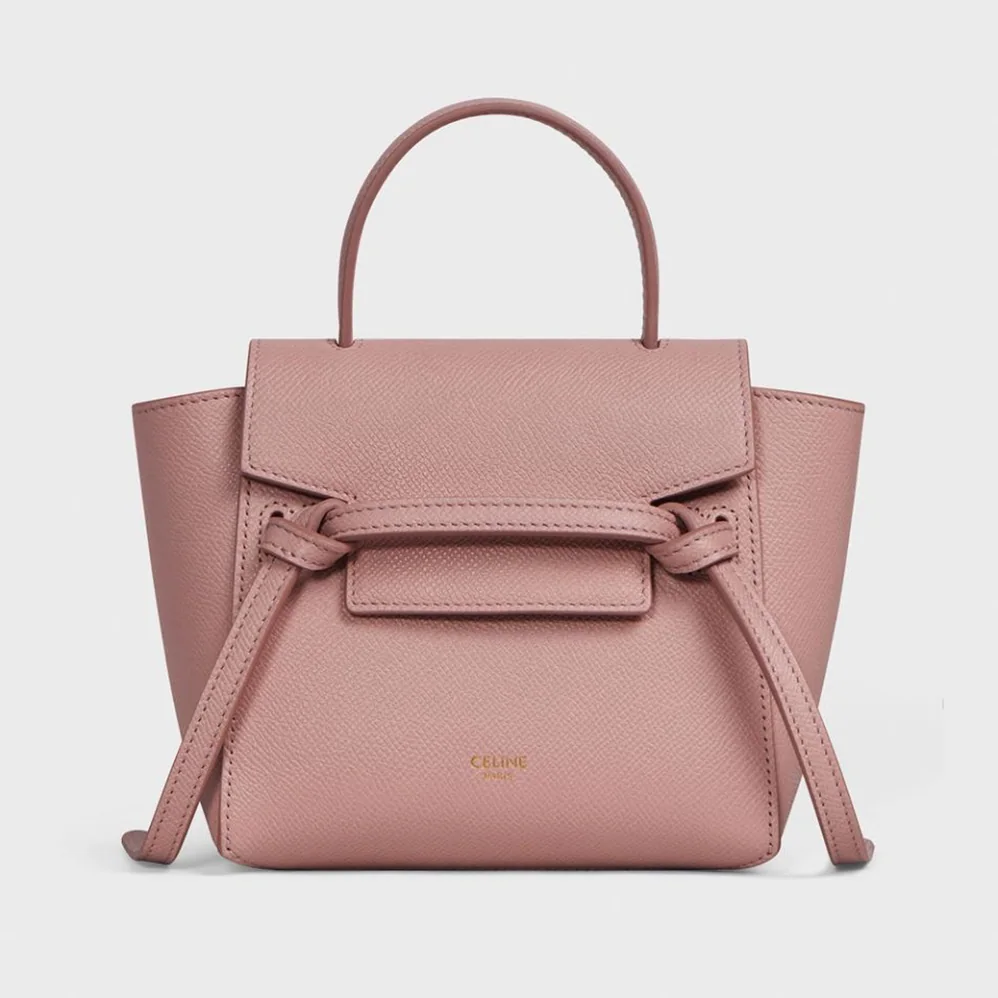 Celine Pico Belt Bag in Grained Calfskin Vintage for Women in Pink