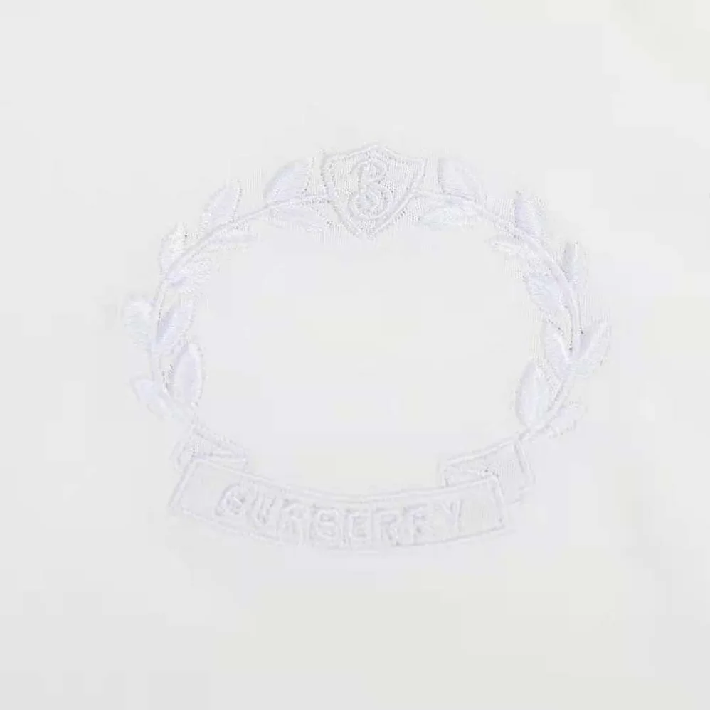 Burberry Embroidered Oak Leaf Crest Cotton T-shirt for Men in White