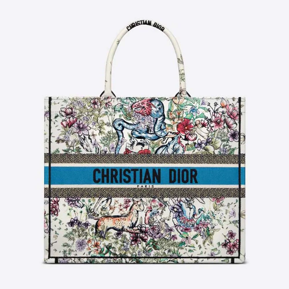 Dior Large Dior Book Tote Latte Multicolor D for Women in Constellation Embroidery Dior Large Dior Book Tote Latte Multicolor D for Women in Constellation Embroidery