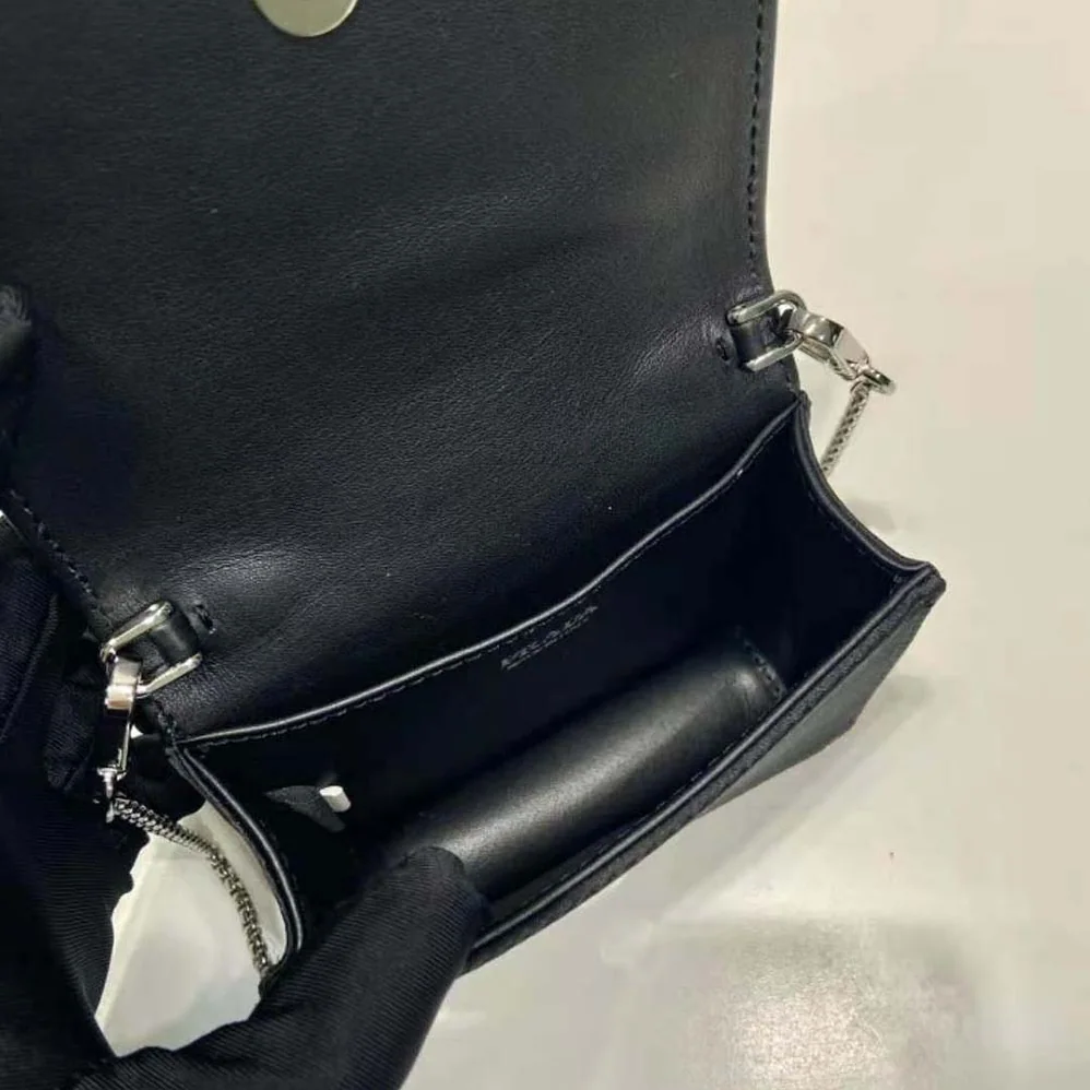 Prada Cardholder with Shoulder Strap and Crystals for Women in Black Prada Cardholder with Shoulder Strap and Crystals for Women in Black