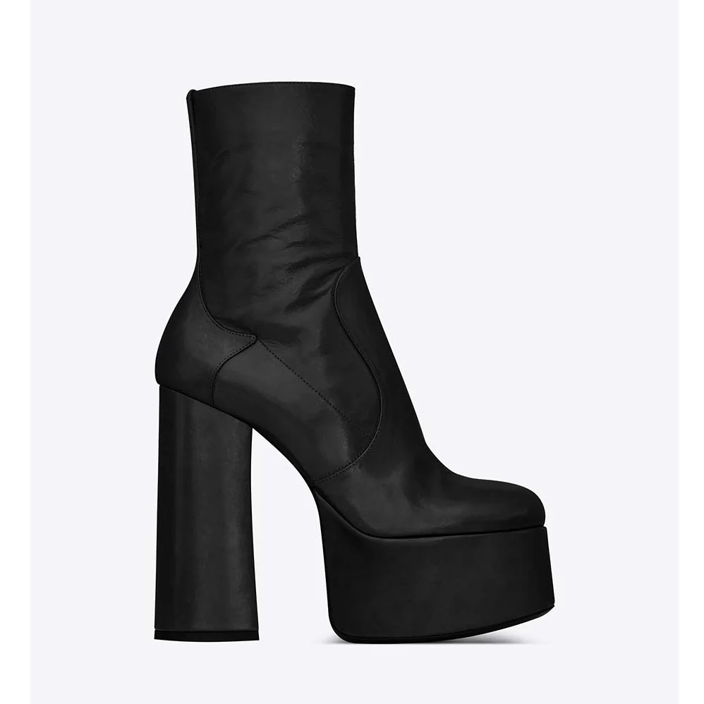 Saint Laurent YSL Shoes Billy Platform Bootie in Leather 13cm Heel for Women in Black Saint Laurent YSL Shoes Billy Platform Bootie in Leather 13cm Heel for Women in Black