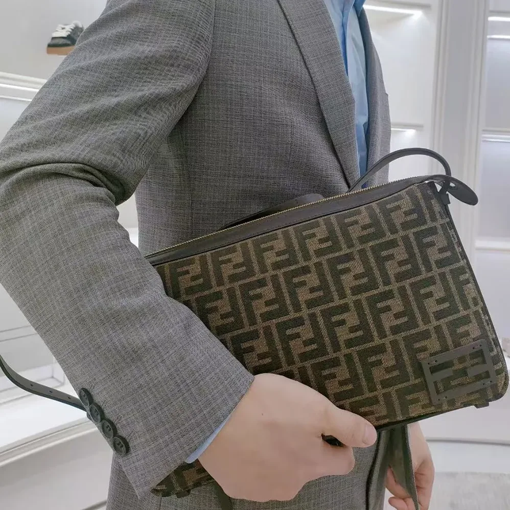 Fendi Simply FF Shoulder Bag with Fendi Baguette Motif for Men Fendi Simply FF Shoulder Bag with Fendi Baguette Motif for Men