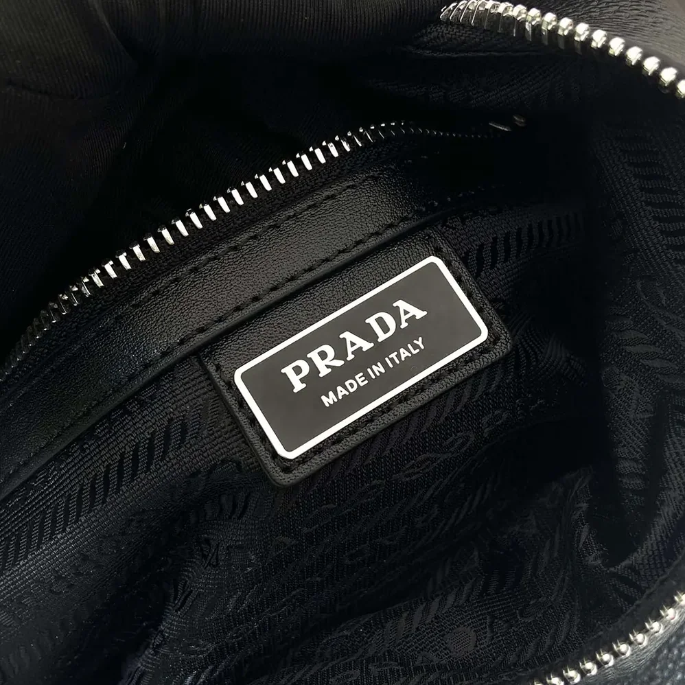 Prada Cross Leather Bag for Men in Black