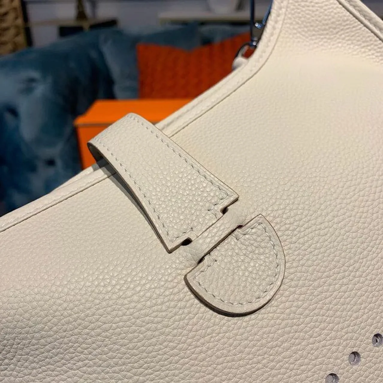 Hermes Evelyne III GM Bag White / Hermes Evelyne III GM Bag White /