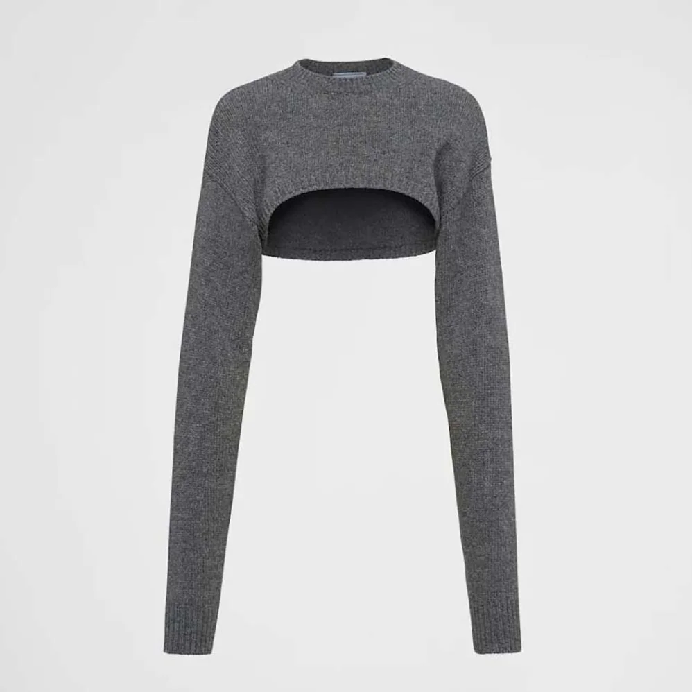 Prada Cashmere and Wool Sweater for Women in Silver