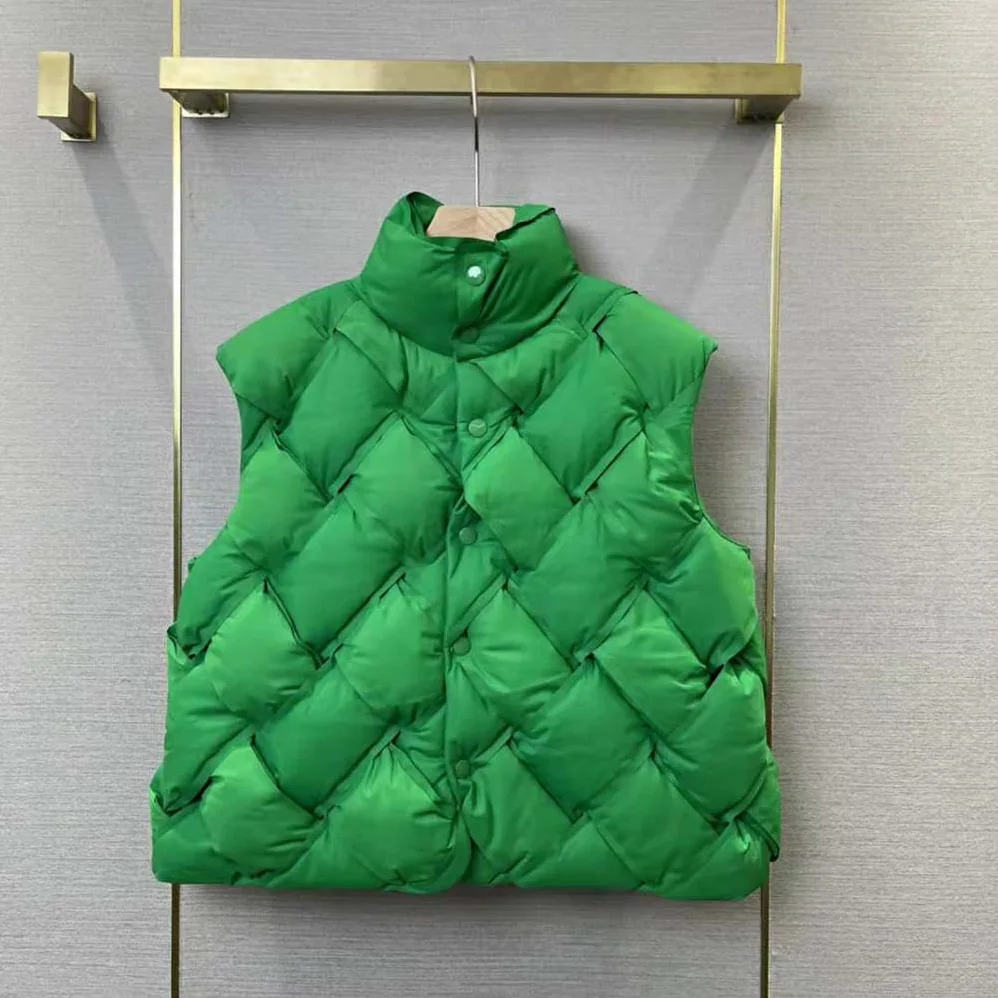 Bottega Veneta Intreccio Tech Nylon Vest for Women in Green