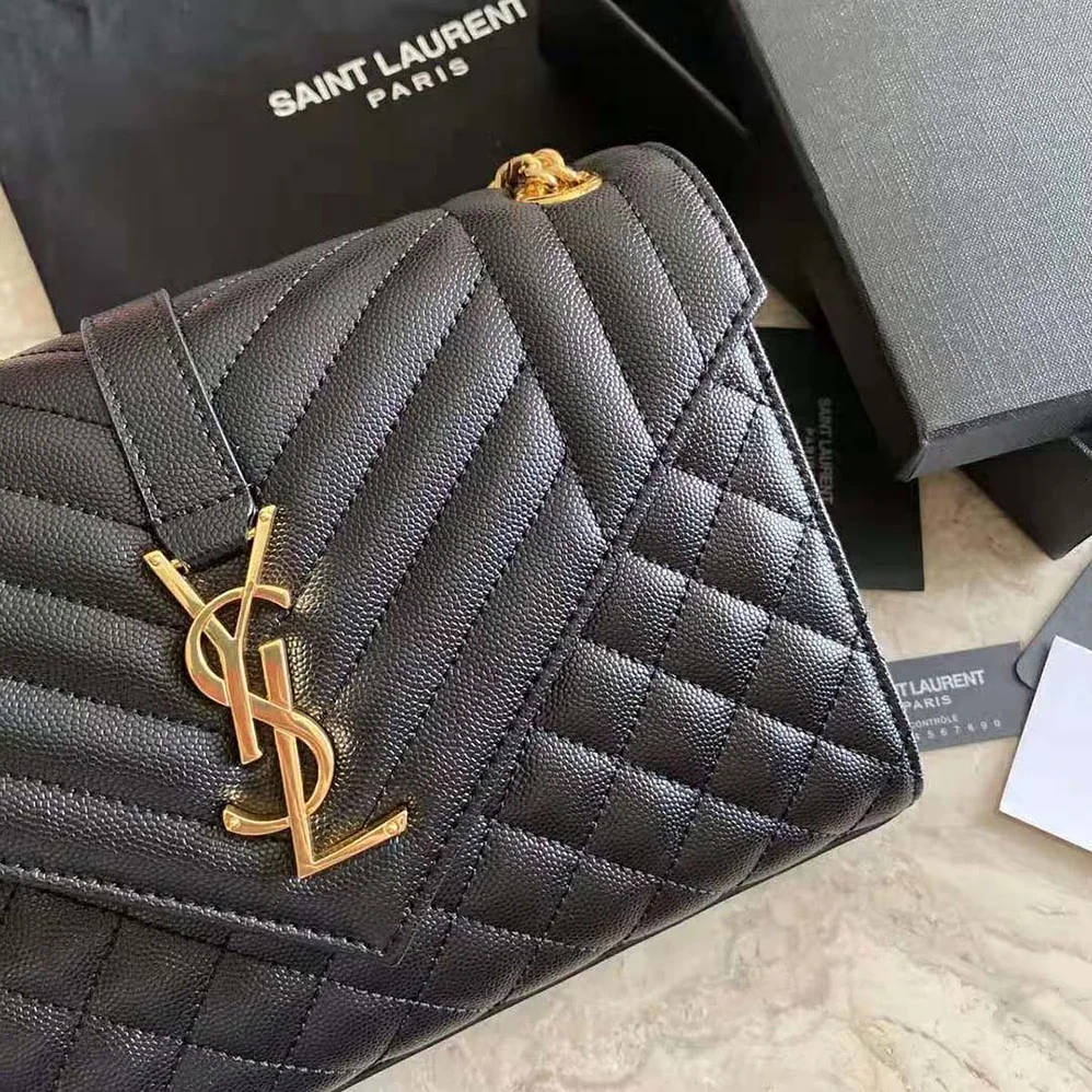 Saint Laurent YSL Envelope Medium Bag in Mix Matelasse Grain DE Poudre Embossed Leather for Women Saint Laurent YSL Envelope Medium Bag in Mix Matelasse Grain DE Poudre Embossed Leather for Women