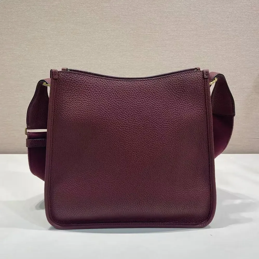 Prada Medium Leather Bag for Women in Burgundy