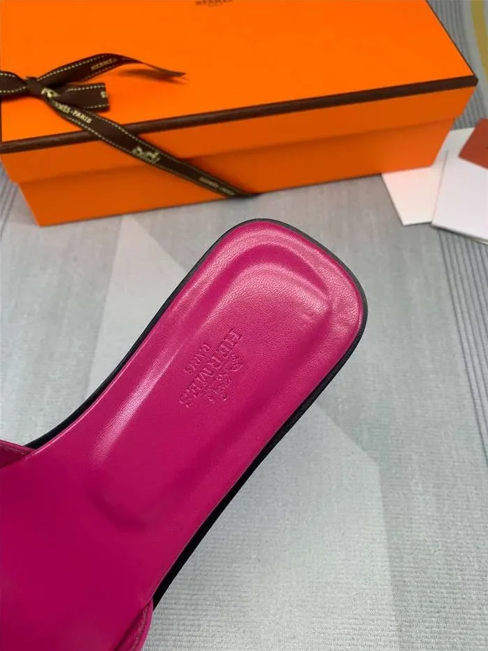 Hermes Oran Sandal Dark Pink