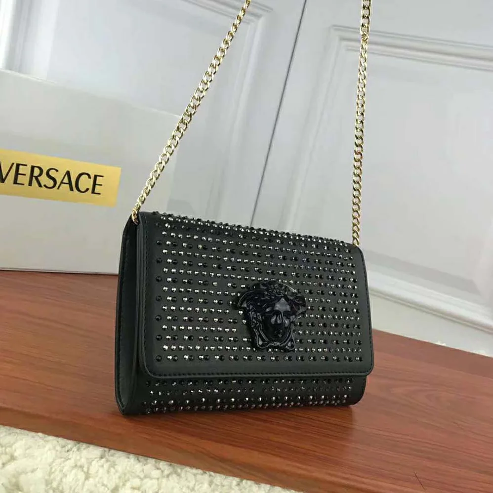 Versace Crystal Palazzo Evening Bag for Women in Black