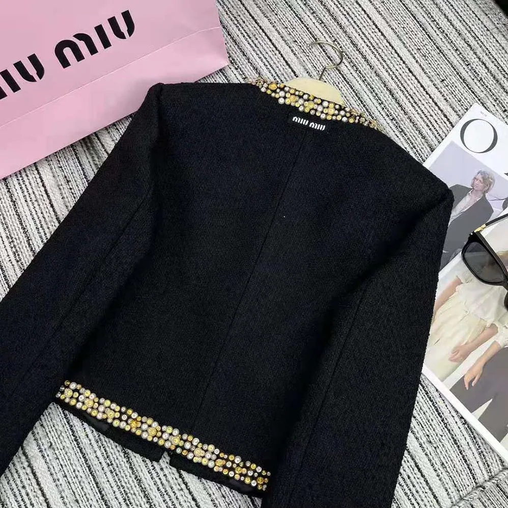 Miu Miu Single-breasted Tweed Jacket-MH1898_139N_F0002 for Women Miu Miu Single-breasted Tweed Jacket-MH1898_139N_F0002 for Women