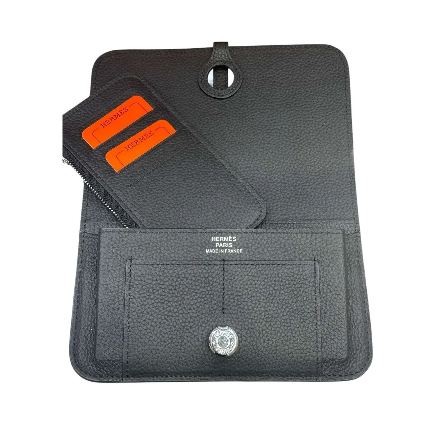 Amazing Black Clemence Leather Dogon Travel Wallet