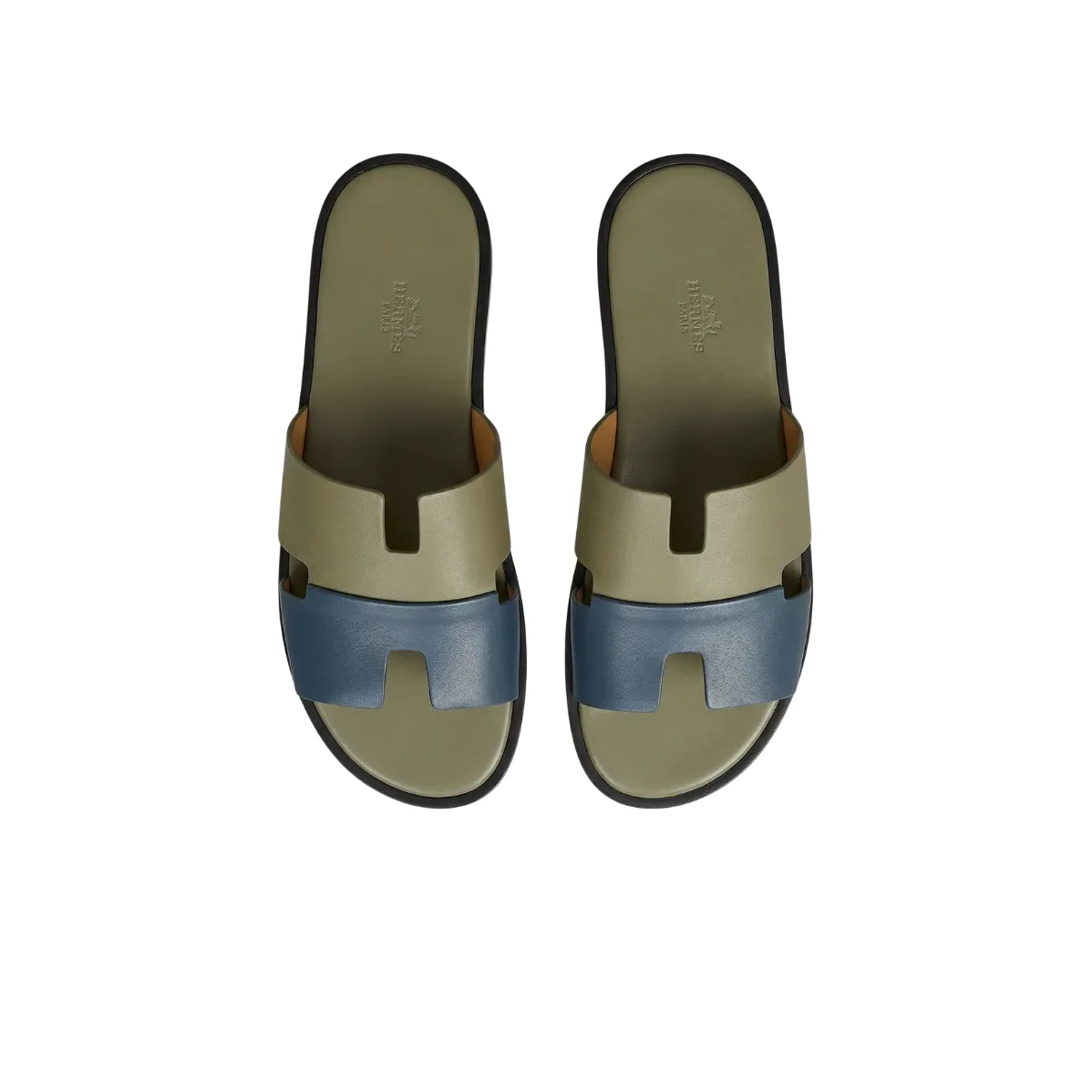 Hermes Izmir Sandals Green in Indigo Hermes Izmir Sandals Green in Indigo