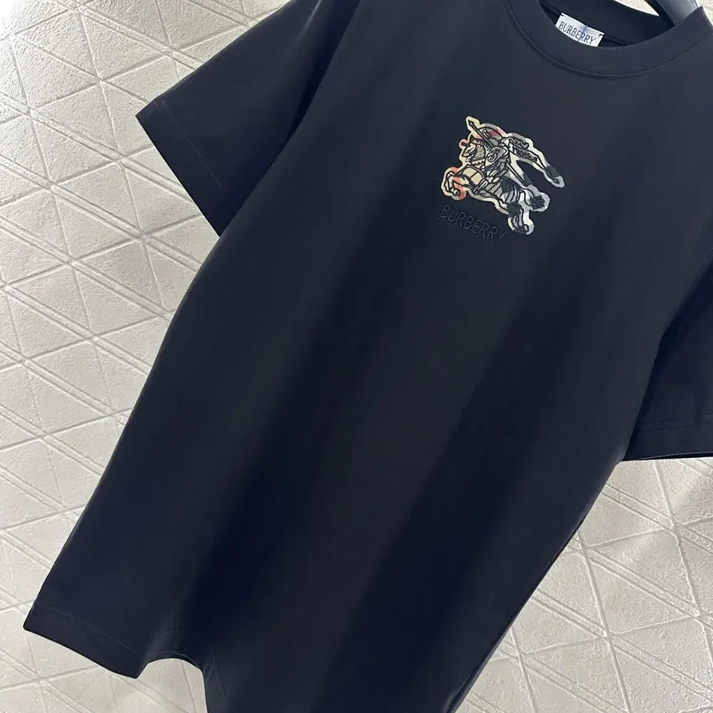 Burberry EKD Check Cotton T-shirt for Men in Black Burberry EKD Check Cotton T-shirt for Men in Black