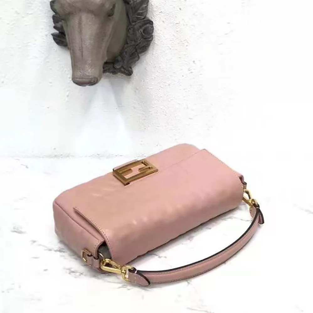 Fendi Baguette Pink Nappa Leather Bag for Women Fendi Baguette Pink Nappa Leather Bag for Women
