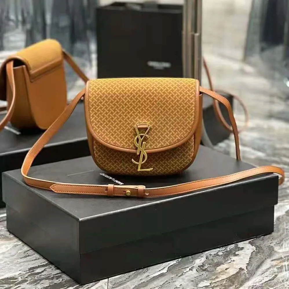 Saint Laurent YSL Kaia Small Satchel in Suede with Braid Motif for Women Saint Laurent YSL Kaia Small Satchel in Suede with Braid Motif for Women