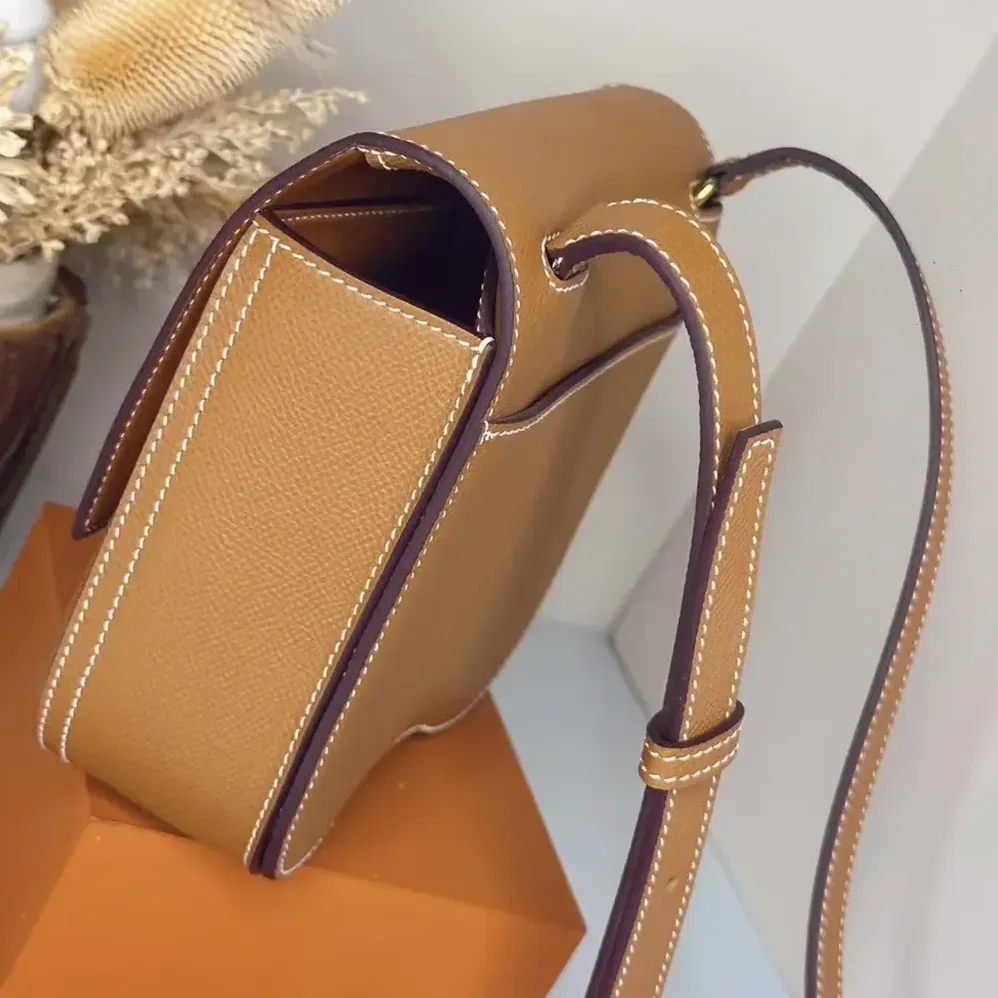 Hermes Della Cavalleria Mini Bag Epsom Leather for Women in Brown/Gold Hermes Della Cavalleria Mini Bag Epsom Leather for Women in Brown/Gold