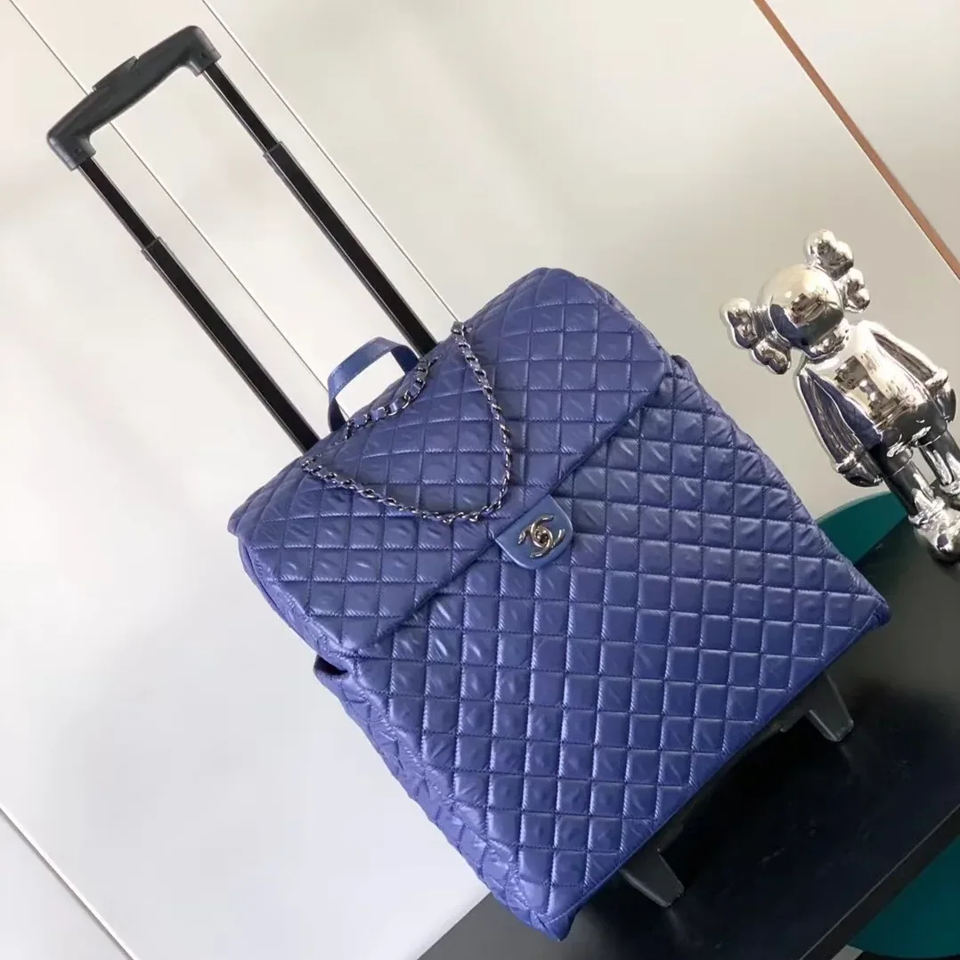 Chanel Classic Quilted Suitcase Blue / Chanel Classic Quilted Suitcase Blue /