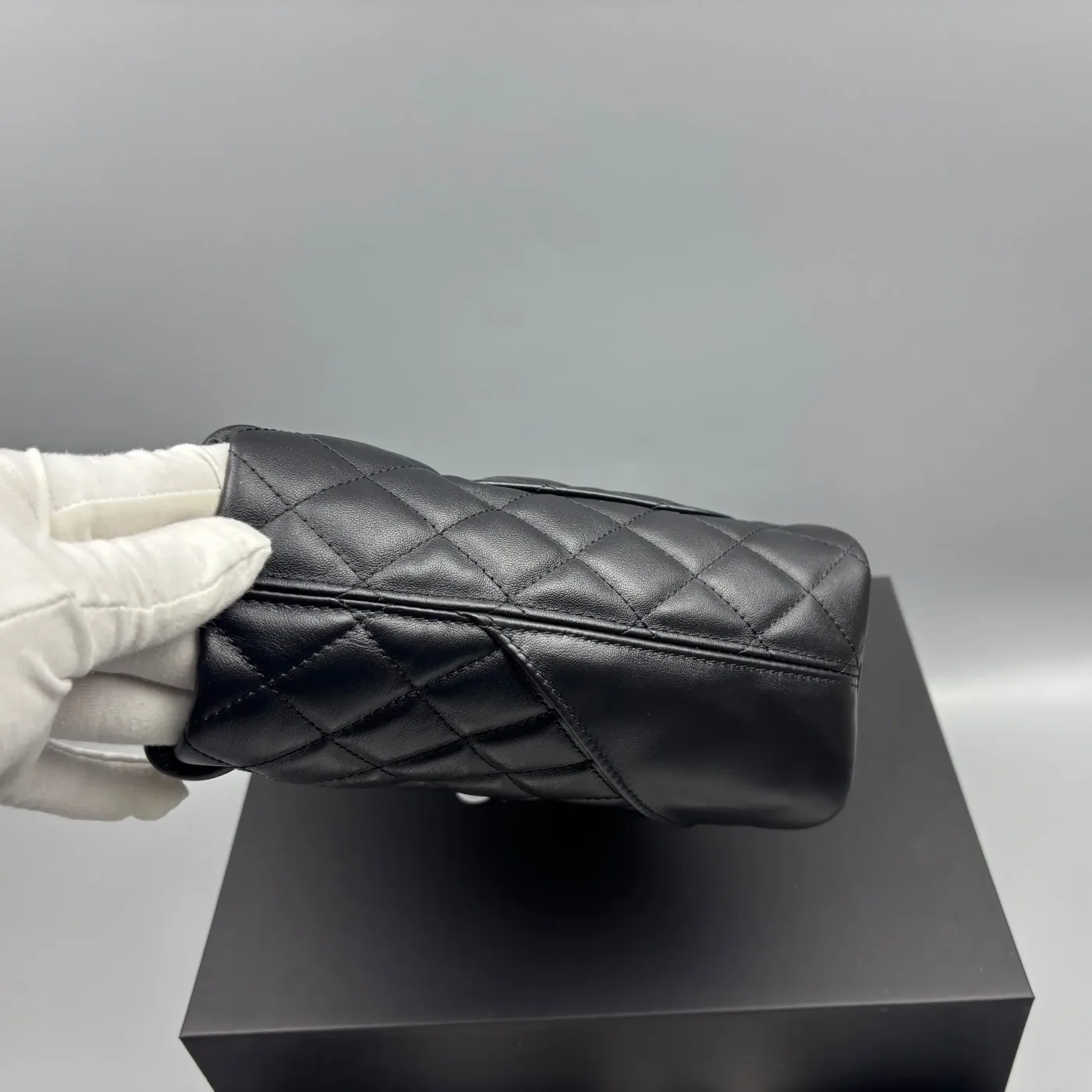 Chanel Cambon Ligne Small Bucket Bag in Black Silver Hardware