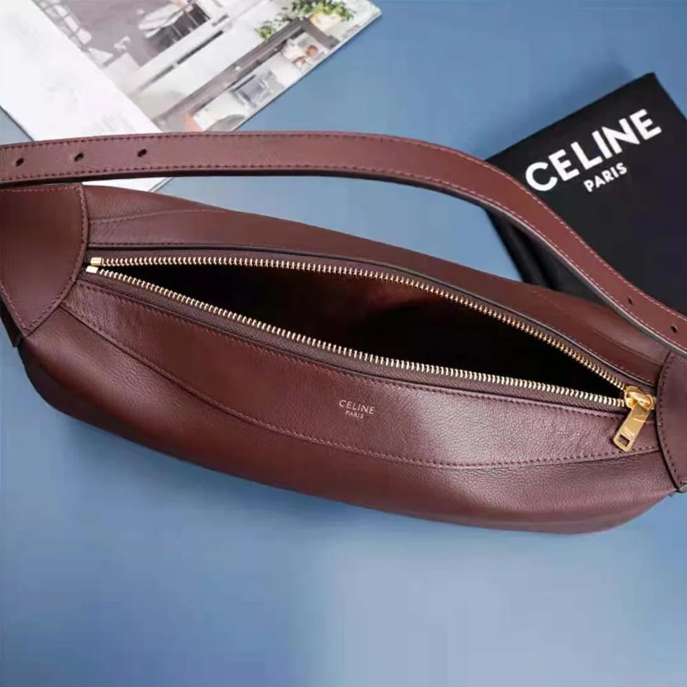 Celine Medium Romy in Supple Calfskin for Women in Maroon