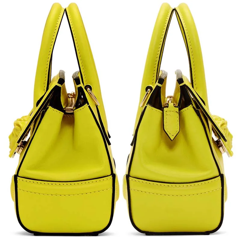 Versace Palazzo Empire Medium Bag in Calf Leather in Yellow