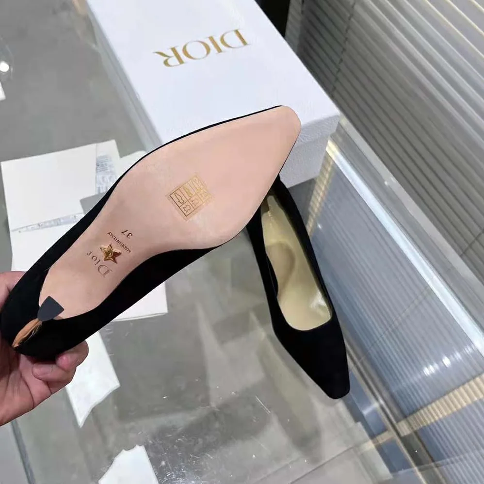 Dior D-Fame Pump Black Suede Calfskin for Women