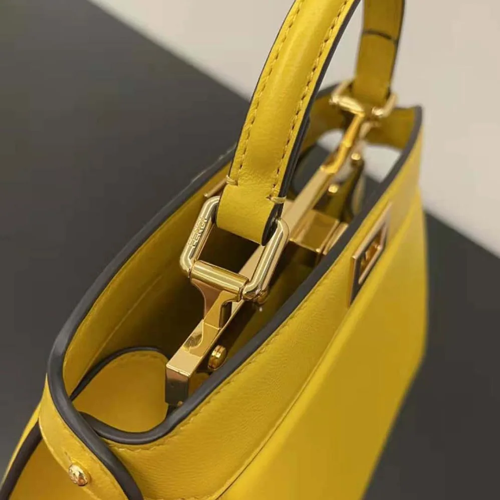 Fendi Peekaboo ISeeU Petite Yellow Padded Nappa Leather Bag for Women