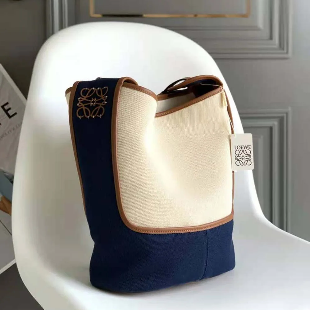 Loewe Hobo Bag in Canvas and Calfskin for Women Loewe Hobo Bag in Canvas and Calfskin for Women