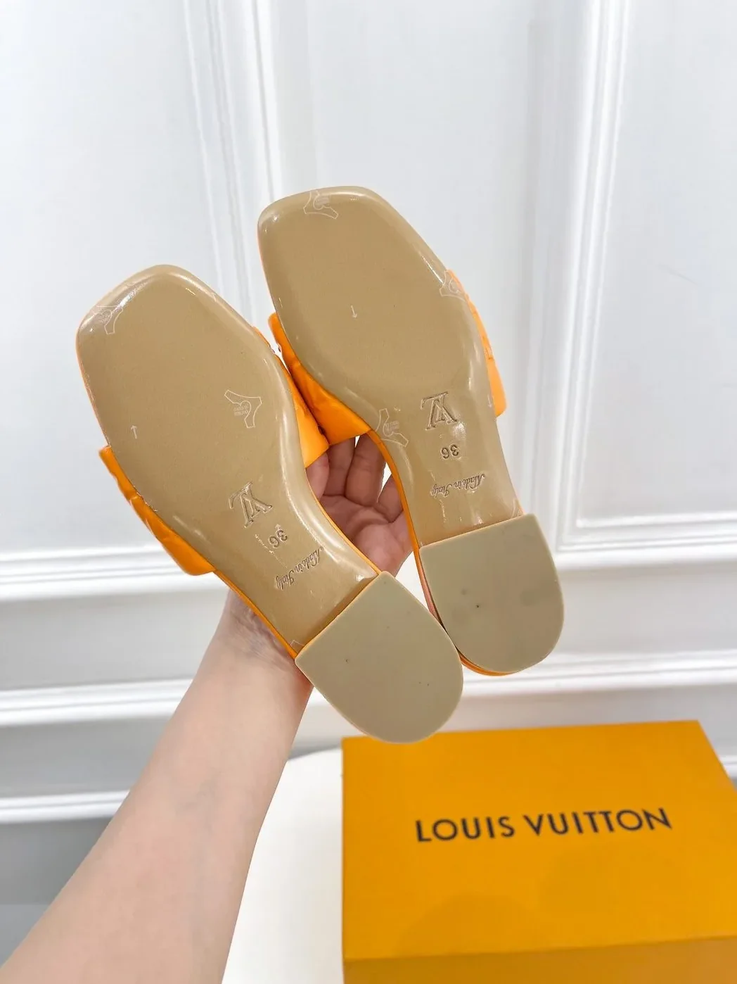 Louis Vuitton Revival Flat Mule Orange for Women Louis Vuitton Revival Flat Mule Orange for Women