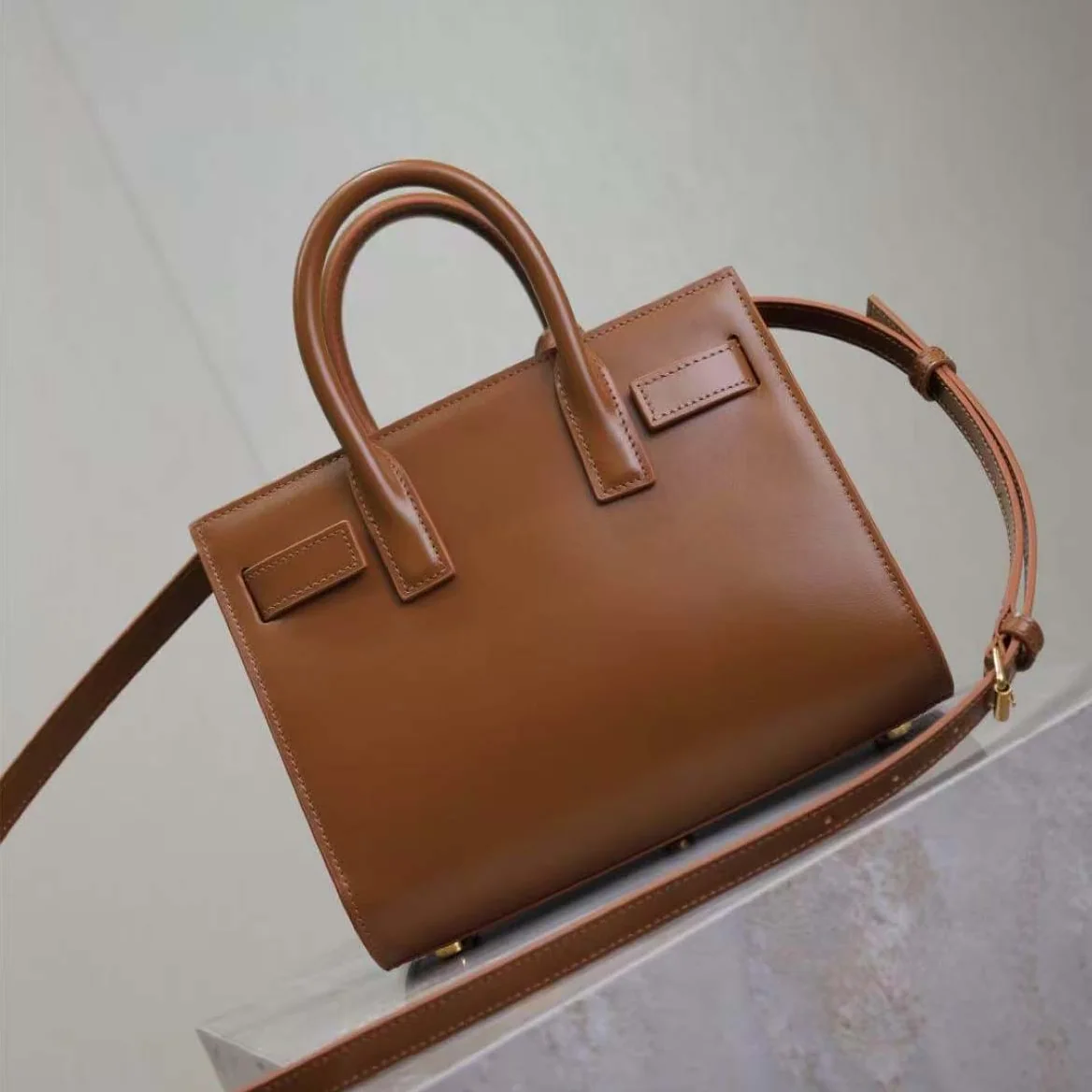Saint Laurent YSL Sac De Jour in Smooth Leather for Women in Brown
