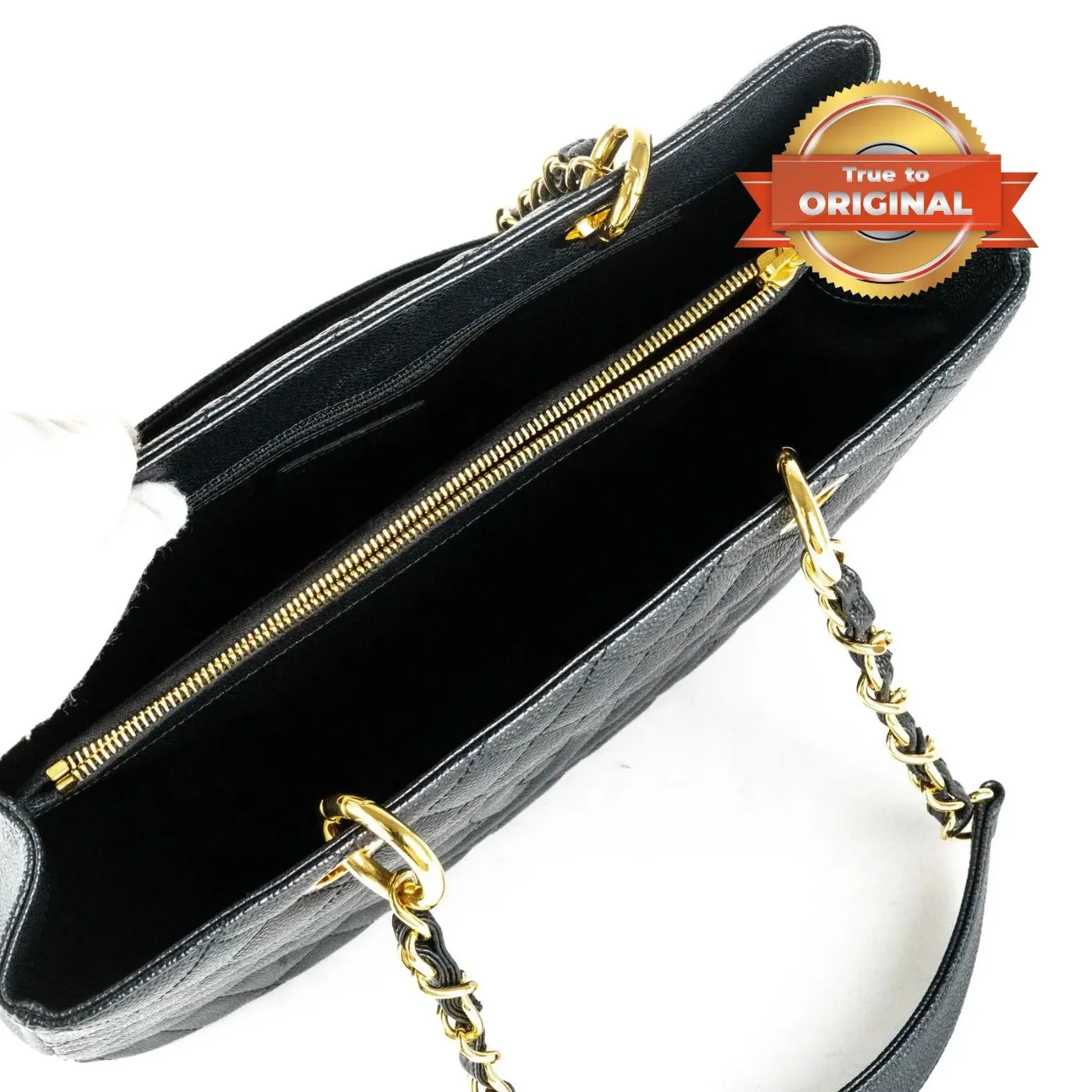 Chanel Classic Tote Bag Gold Toned Hardware Black /