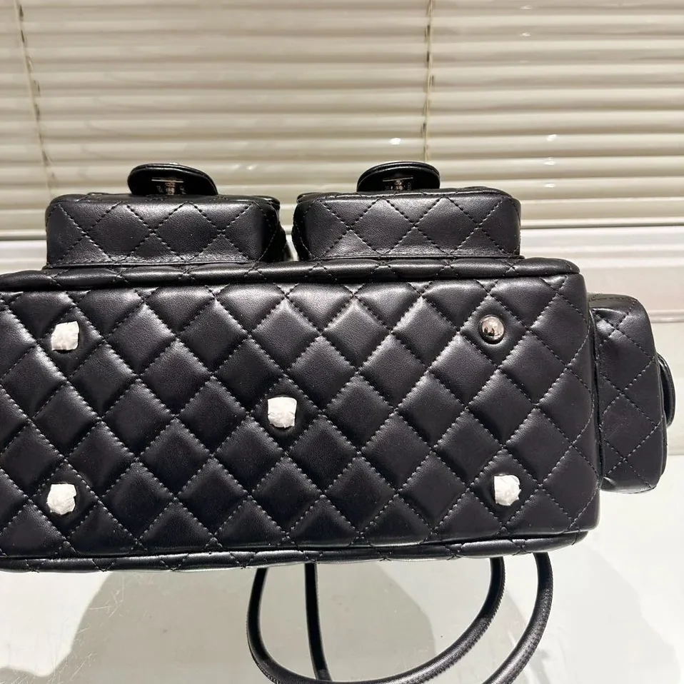 Chanel Cambon Ligne Reporter Bag in Black Silver Hardware