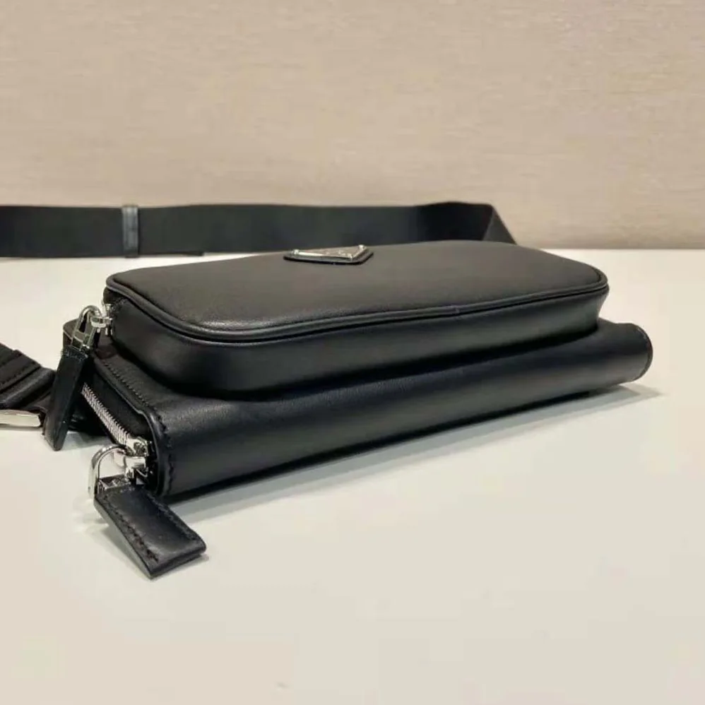 Prada Leather Shoulder Bag for Men in Black Prada Leather Shoulder Bag for Men in Black
