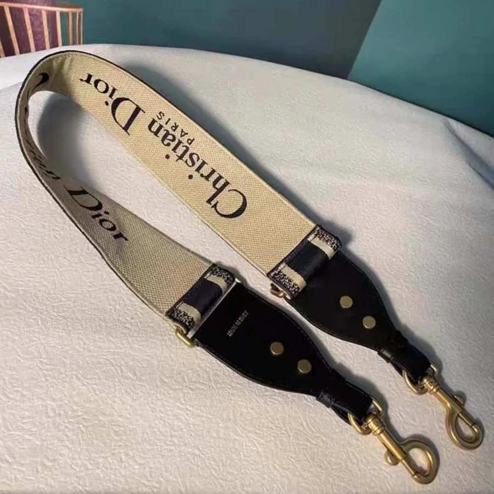 Dior Shoulder Strap with Ring Blue ‘CHRISTIAN DIOR PARIS' Embroidery for Women Dior Shoulder Strap with Ring Blue ‘CHRISTIAN DIOR PARIS' Embroidery for Women