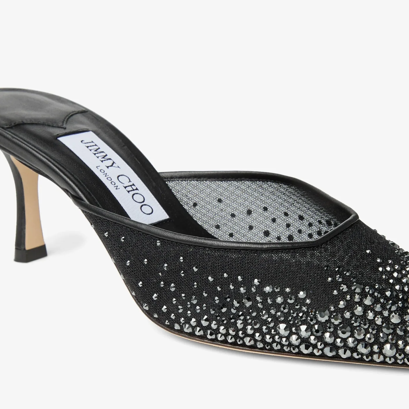 Jimmy Choo Vivi 65 Crystal Mesh Mules Pink VIVI65NYT Jimmy Choo Vivi 65 Crystal Mesh Mules Pink VIVI65NYT