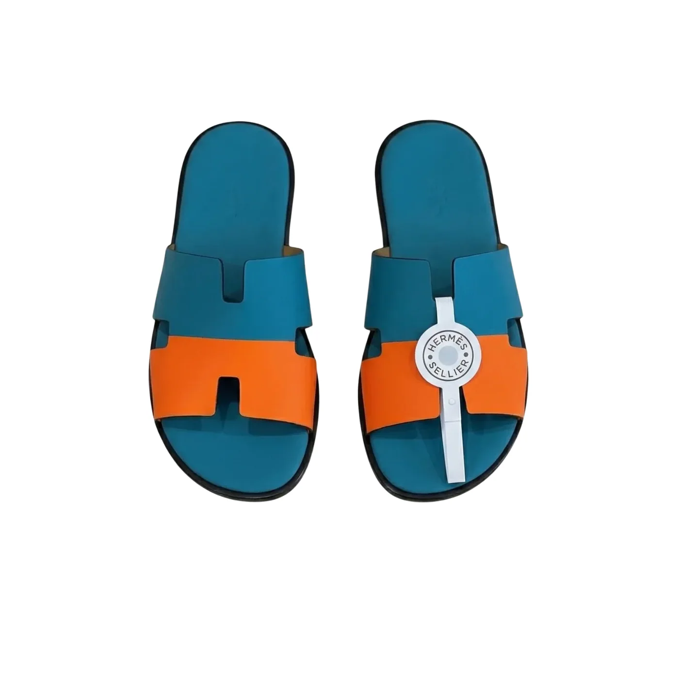 Hermes Izmir Sandals Blue in Orange Hermes Izmir Sandals Blue in Orange