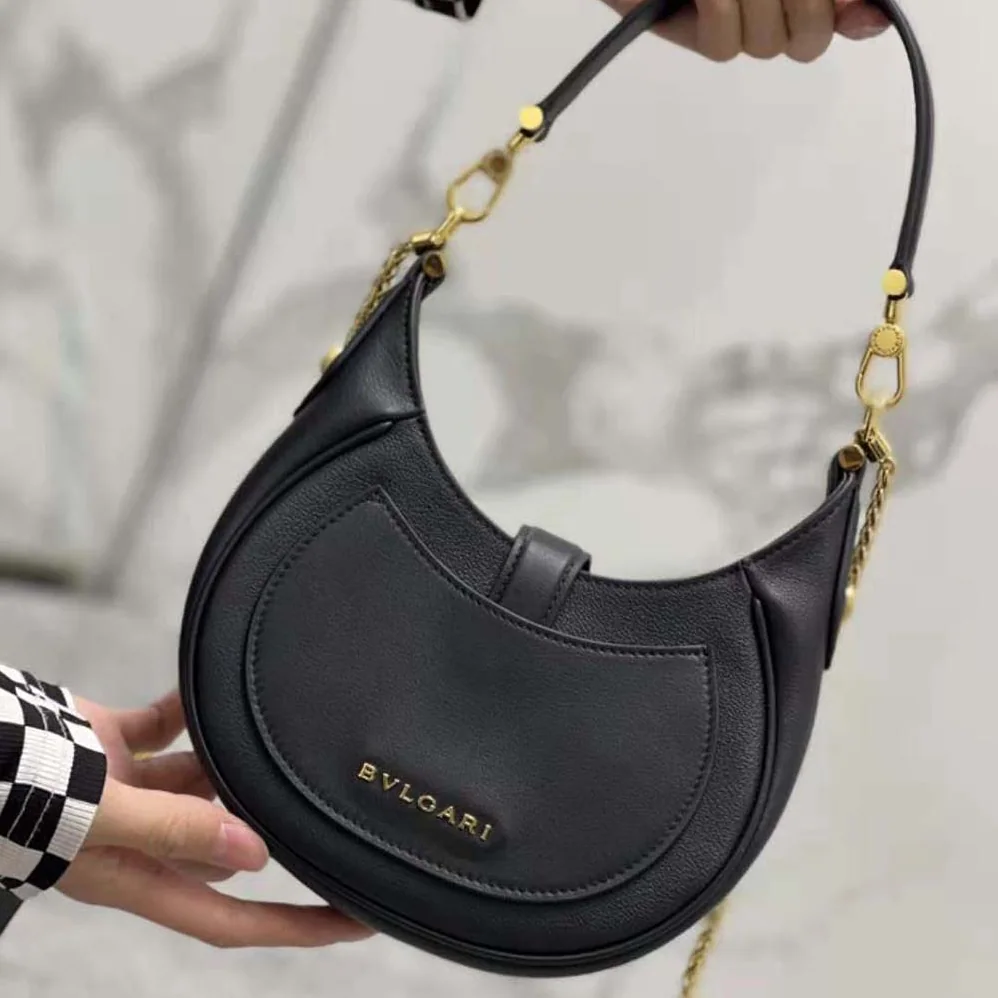 Bvlgari Serpenti Ellipse Shoulder Bag for Women in Black