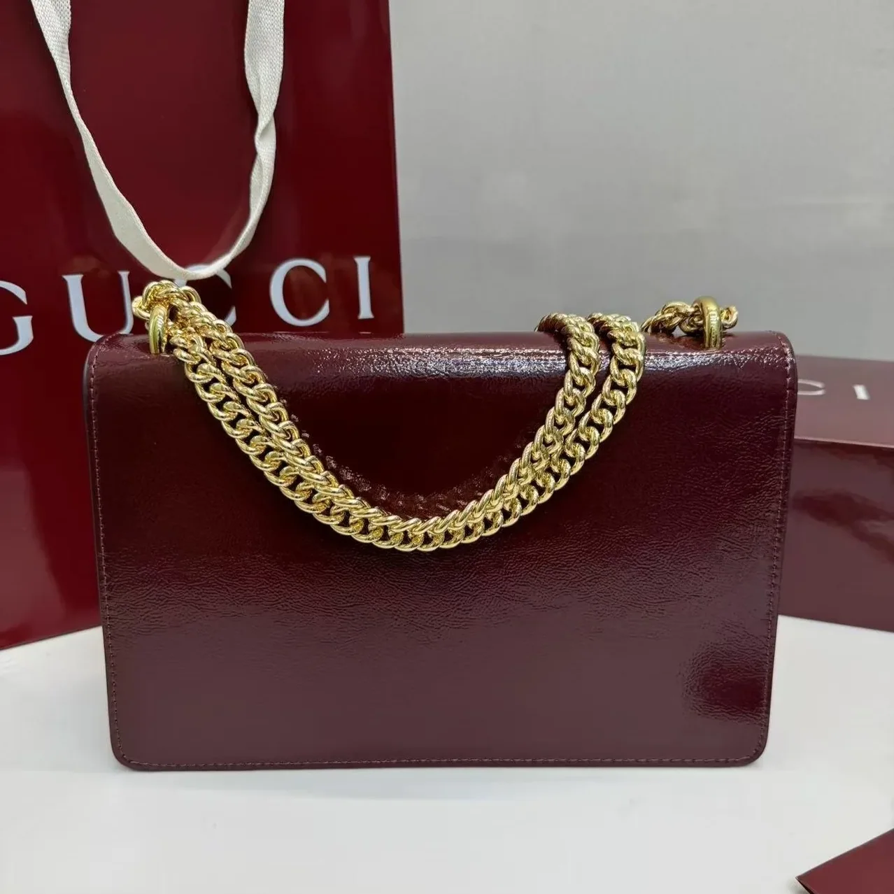 Gucci Dionysus Shoulder Bag in Wine Red Gold Hardware