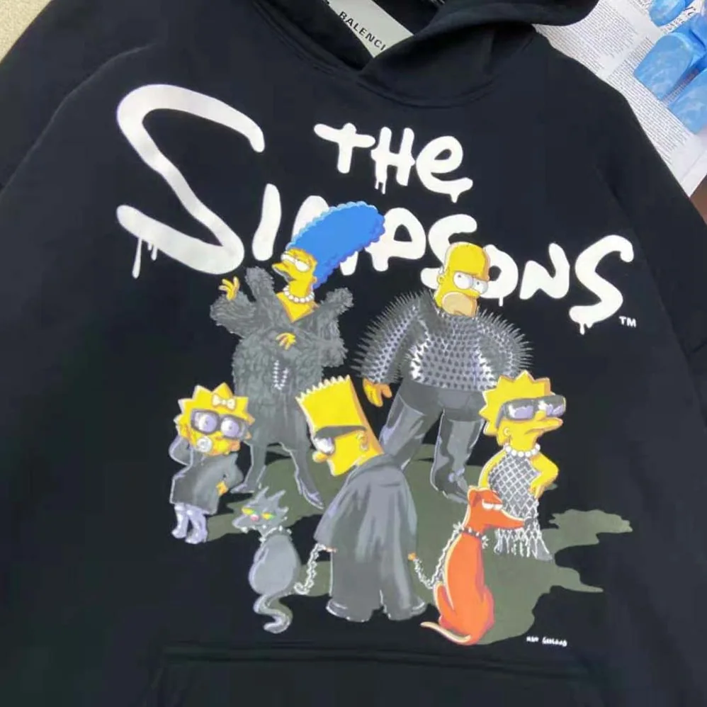 Balenciaga Simpsons Tm and 20th Television Hoodie Wide Fit in Black for Men