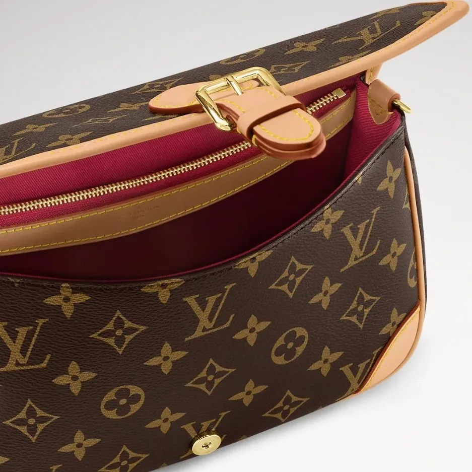 Louis Vuitton Diane Shoulder Bag in Brown Monogram Gold Hardware