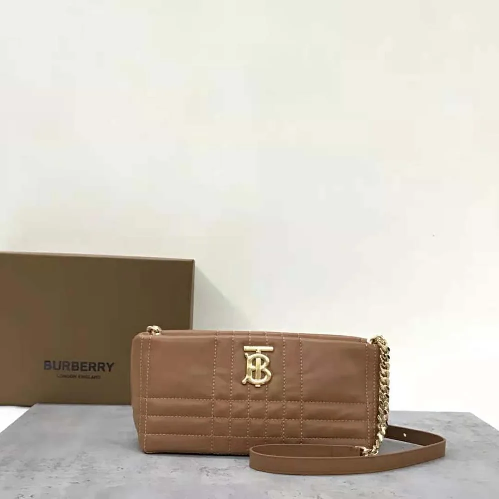 Burberry Small Quilted Lambskin Soft Lola Bag for Women in Brown