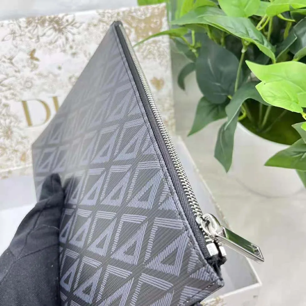 Dior A5 Pouch Black CD Diamond Canvas for Men Dior A5 Pouch Black CD Diamond Canvas for Men